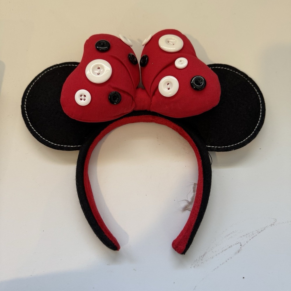Disney Minnie Mouse Button Bow Ear Headband for Adults